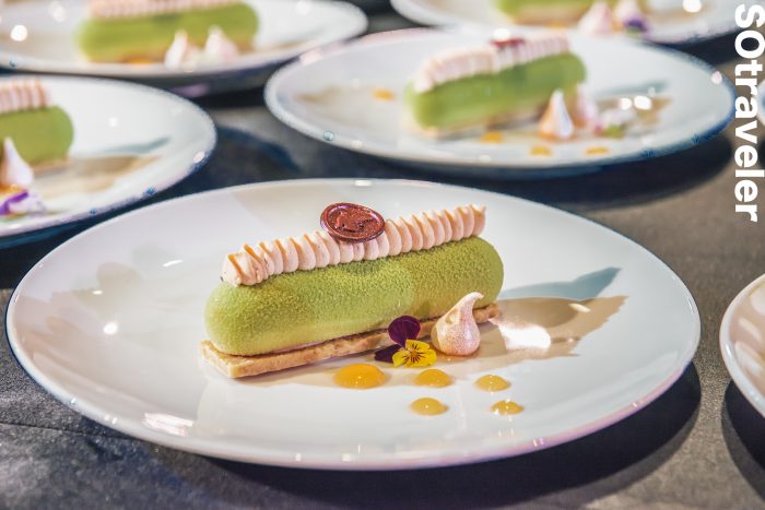 Guava Mousse, Guava Cream, Grapefruit Rose Gel, Mascarpone Croustillante