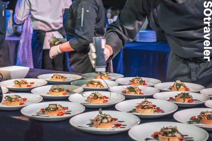 Rigatoni Shepherd's Pie Tartlets with Arugula, Walnut, Pecorino, Wild Cherry Tomato, Balsamic Reduction