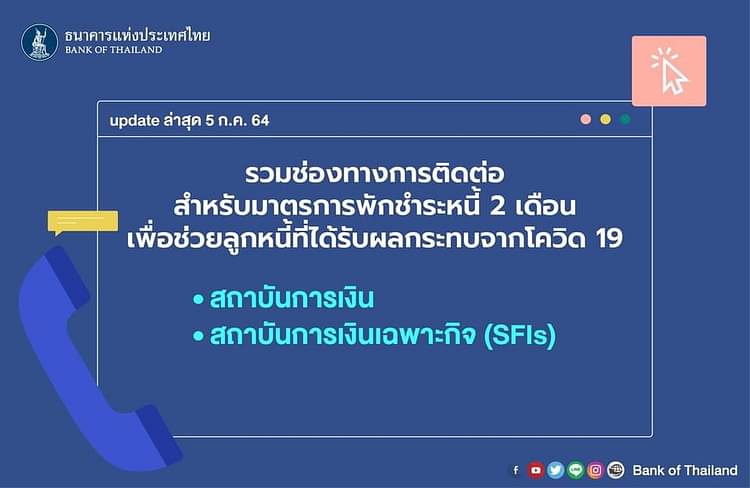 ลงทะเบียนพักหนี้ 2 เดือน ปี 2564