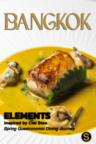 Elements inspired by Ciel Bleu Bangkok one michelin star spring menu 2024