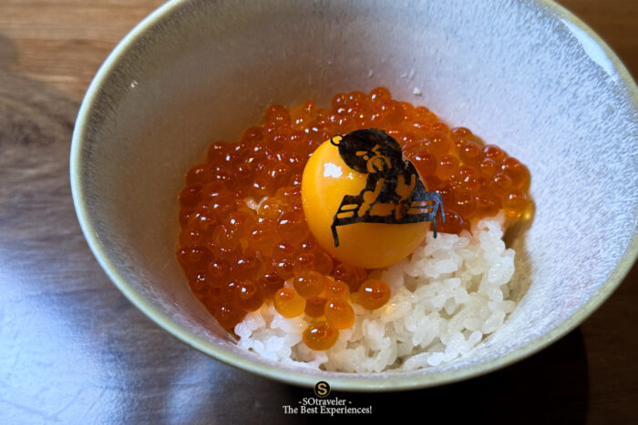 Raw Egg on Rice Topped with Ikura