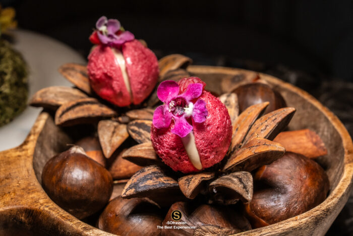 Amuse bouche wild tomatoes fennel sorbet lemon thyme granita