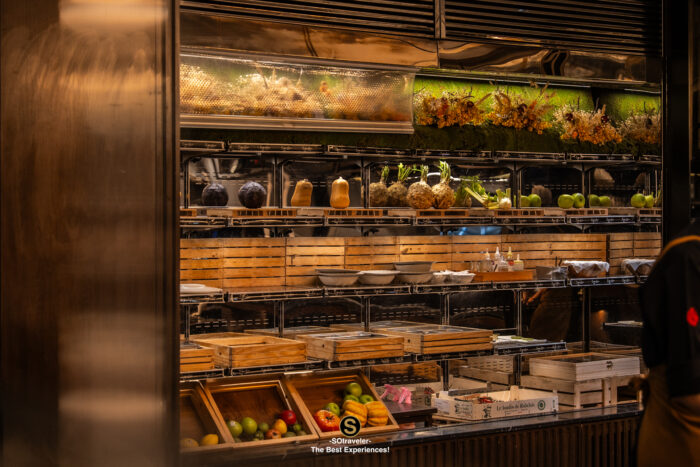 Brittany langoustine fine dining course with edible flower Phlox