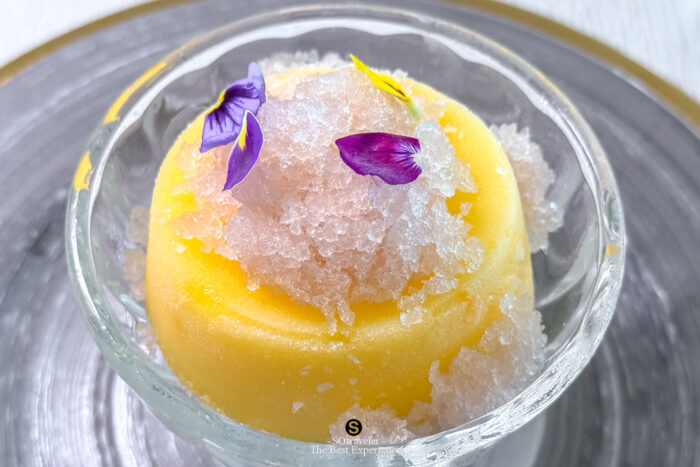 Orange Sorbet with Lemongrass Snow