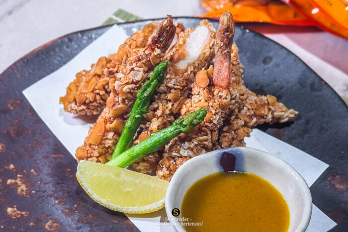 Tiger Prawn and Chicken “Okaki-Age”