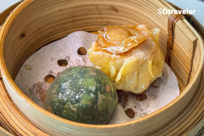 Spinach Crystal Dumpling / Abalone Siu Mai