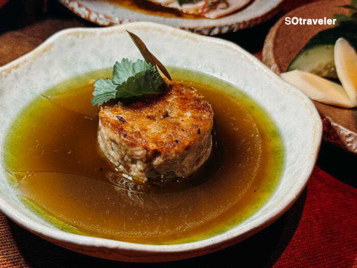 Rolled pork leg with Chamung soup