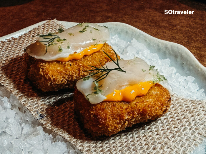 Steamed Curry Custard with Tiger prawn and local Clam