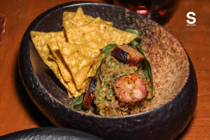 Northern Thai Sausage with Guacamole and Nachos