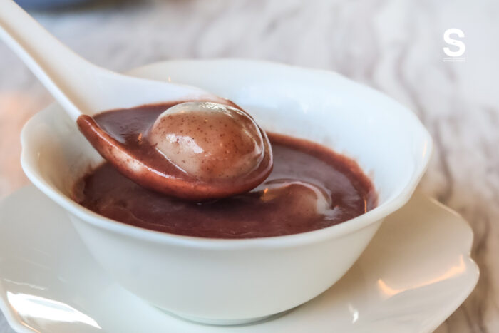 Red Bean Soup with Black Sesame Dumpling