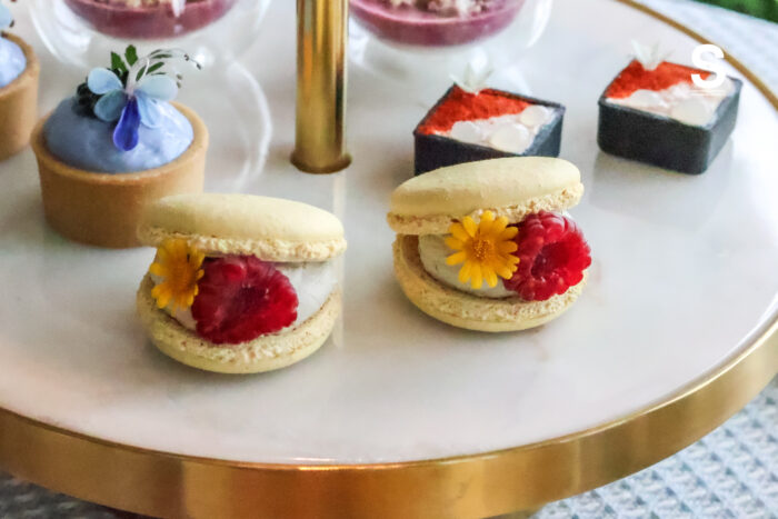 Chicken Liver Pate and Raspberry Macaron