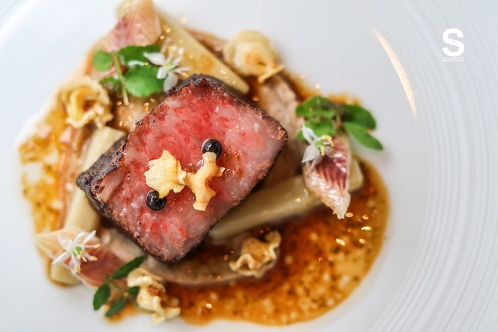 Niigata Murakami Beef, Smoked Eel, Gobo, Sansho