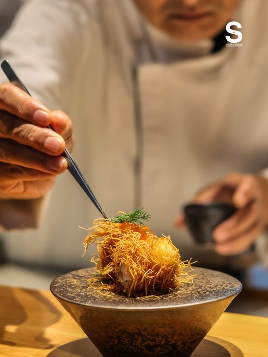 Kadaif Shrimp, Ikura Tartare Sauce