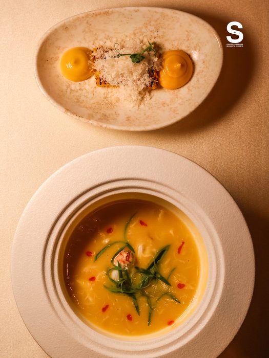 Sweetcorn, Lump Crab Meat & Egg White Velouté